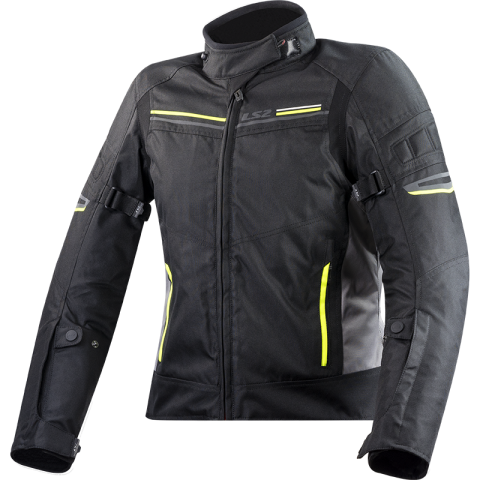 LS2 SHADOW LADY JACKET BLACK TITAN H-V YELLOW