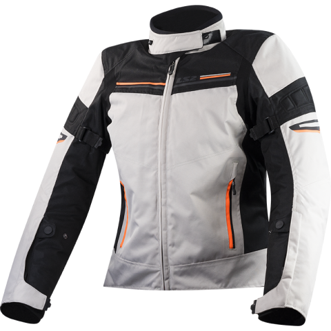LS2 SHADOW LADY JACKET LIGHT GREY BLACK ORANGE