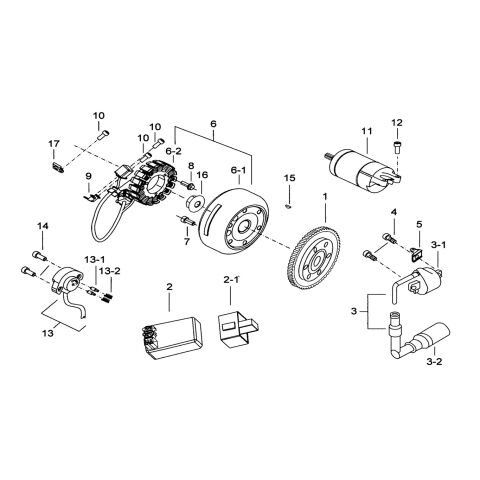 MOTOR STARTING、FLYWHEEL MAGNETO、C.D.I.