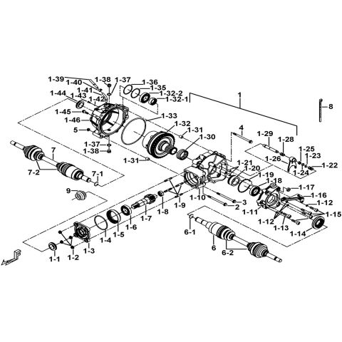 REAR DIFFERENTIAL ASSY.(FOR WHEEL BRAKE)