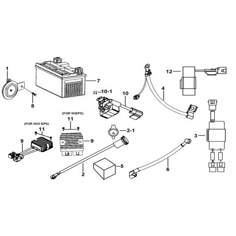 BATTERY、HORN、RELAY、RECTIFIER
