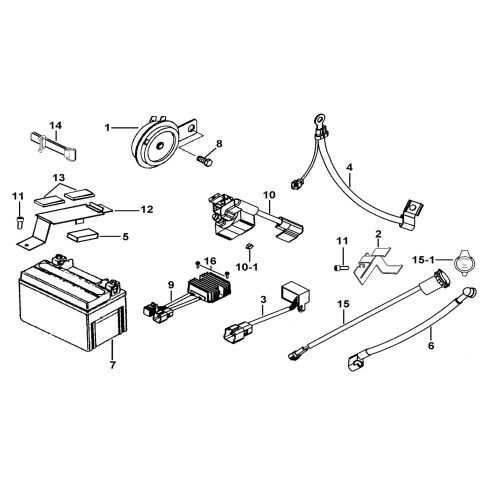 BATTERY, HORN, RELAY, RECTIFIER