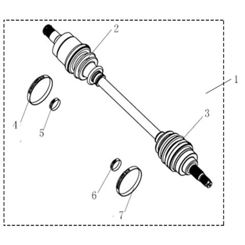 REAR LEFT DRIVE AXLE (MATCH REAR DIFF. GEAR-BOX 35780)
