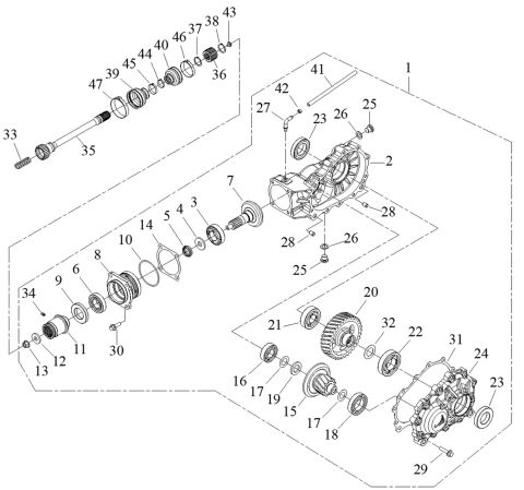 REAR  AXLE GEAR CASE ASSY
