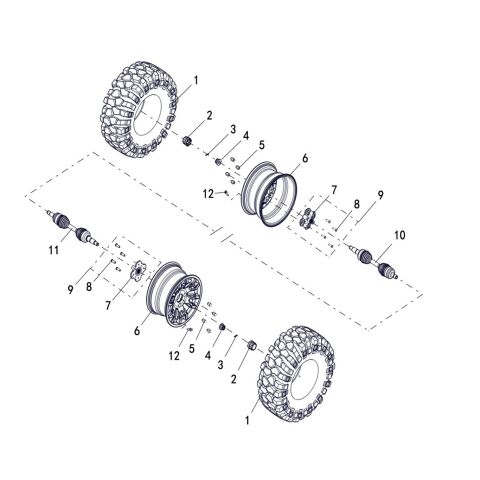 WHEEL REAR (NORMAL ALLOY RIM, 26X10-14)