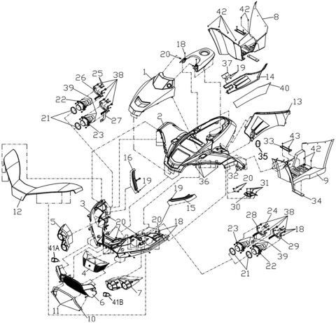 FRONT BODY (ATV550-D, NORMAL EEC FRONT LIGHTS)