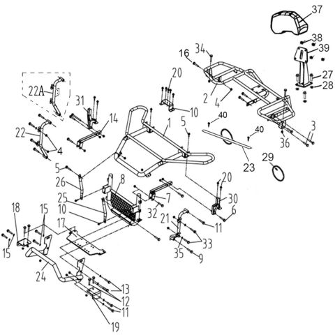 BUMPER AND RACK (FOR ATV550-D)