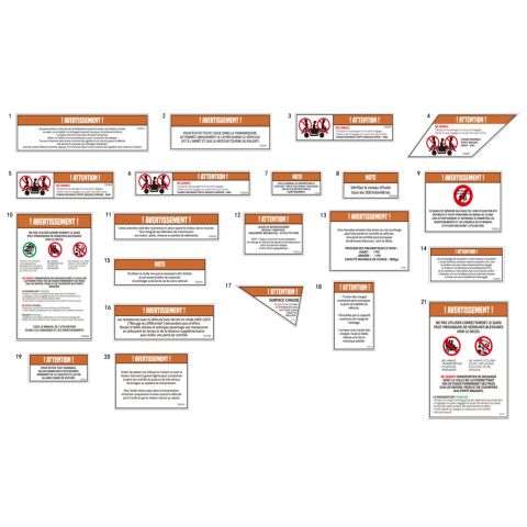 WARNING DECALS (FRENCH)