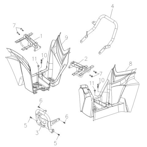 FOOTREST / FRONT BUMPER/ REAR HAND GRIP