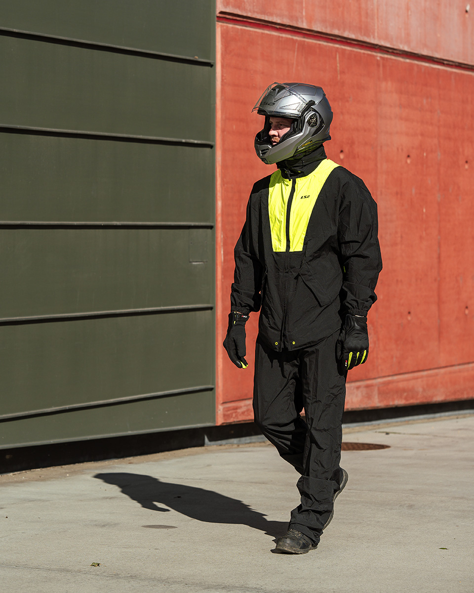 LS2 X-RAIN JACKET BLACK H-V YELLOW