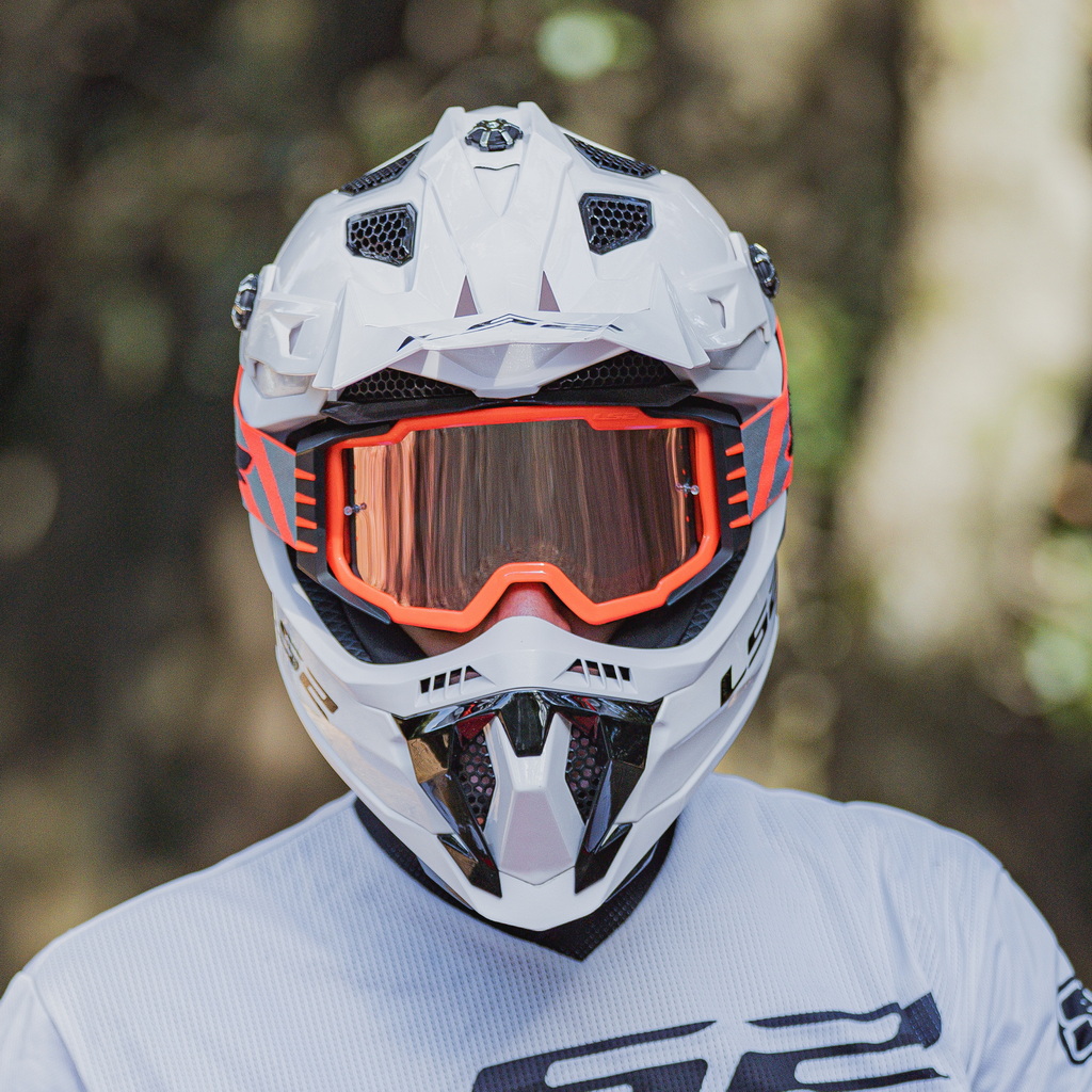 LS2 CHARGER PRO GOGGLE H-V ORANGE WITH IRIDIUM VISOR