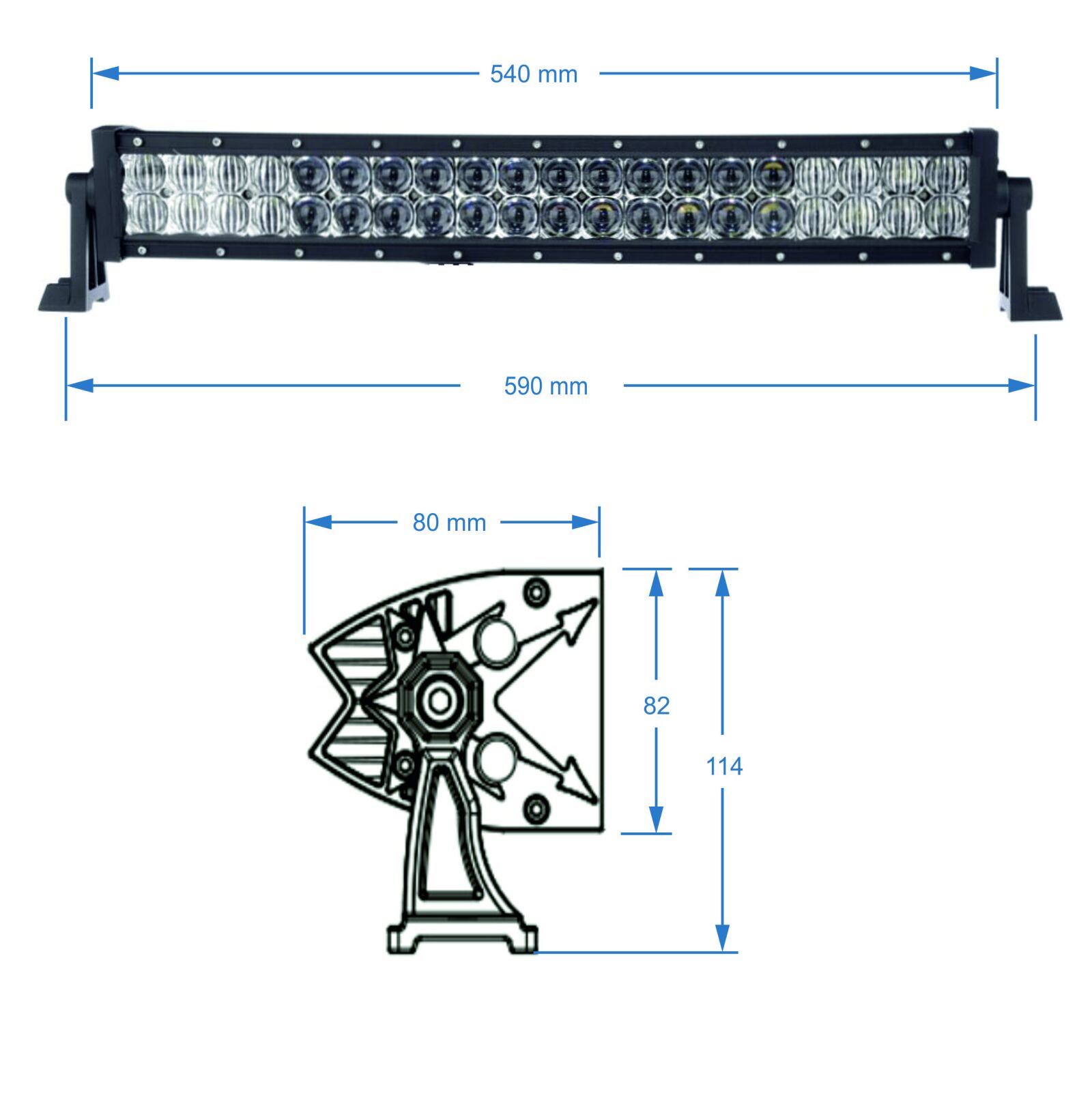 SHARK LED Light Bar 20", Curved, 120W, R 560 mm - 5D