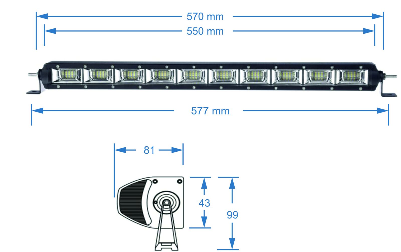 SHARK LED Light Bar 21,5", ETI LED, 100W