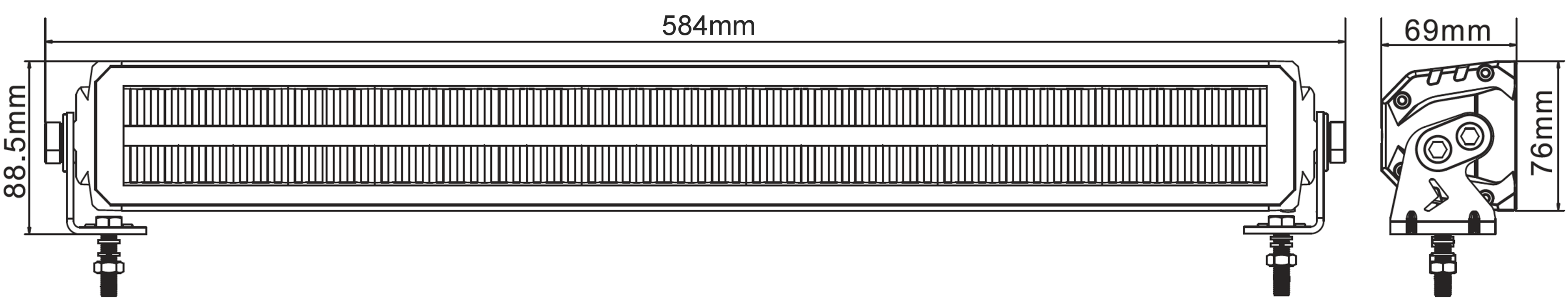 SHARK LED Light Bar EU homologated OSRAM 22", 108W