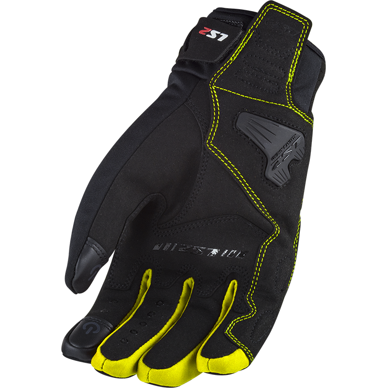 LS2 JET 2 MAN GLOVES BLACK H-V YELLOW M