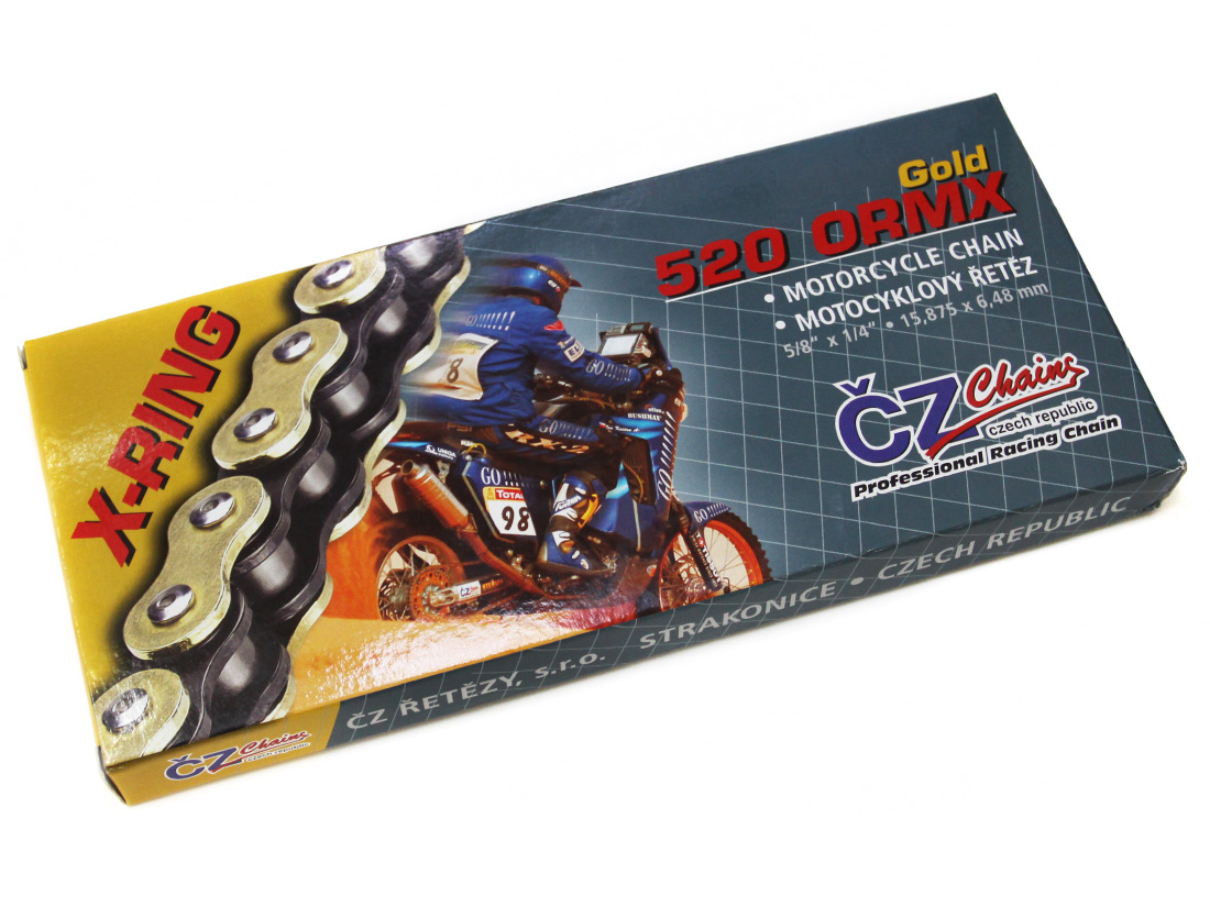 CZ řetěz 520 ORMX Gold X-RING, 112FB