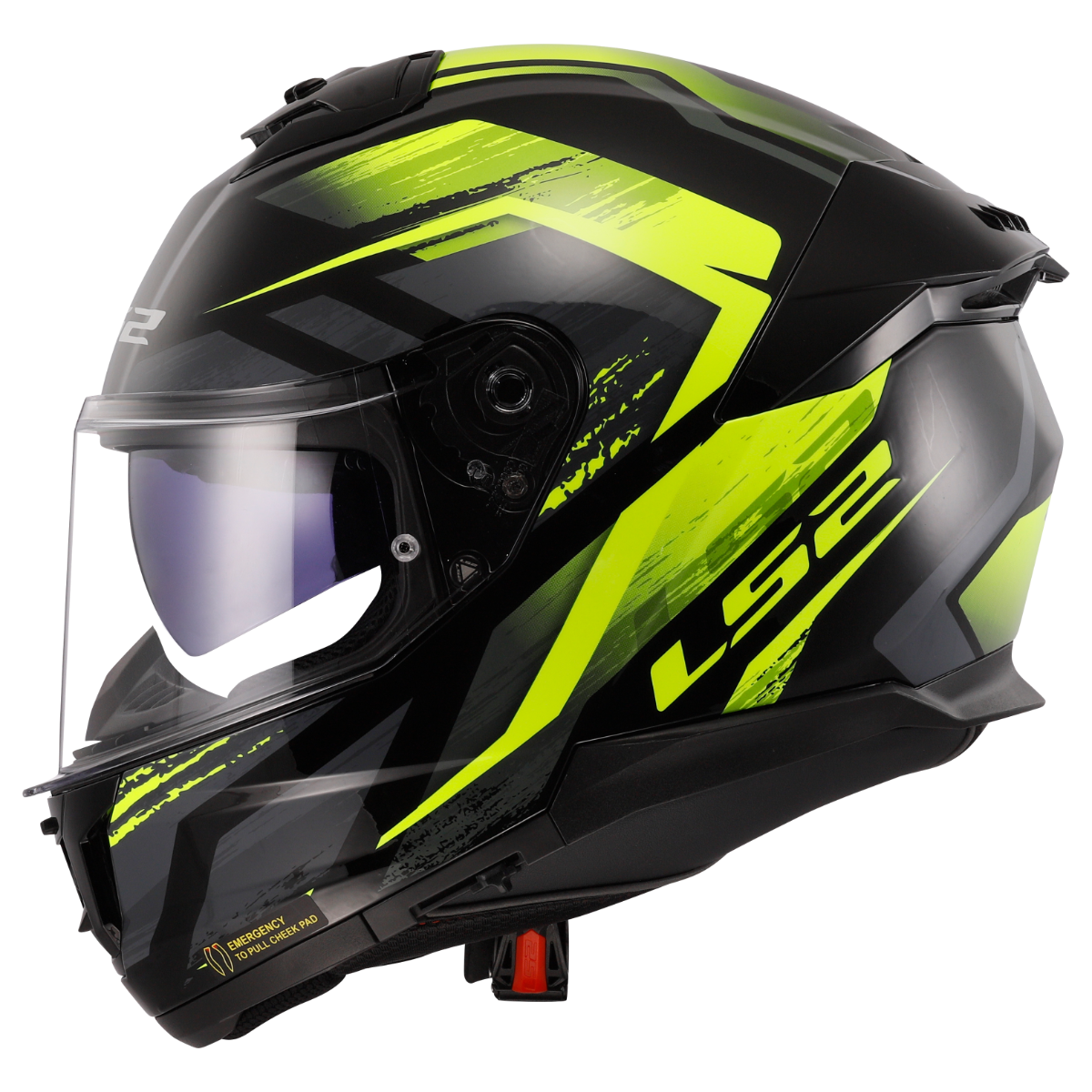 LS2 FF808 STREAM II FURY BLACK H-V YELLOW-06 S