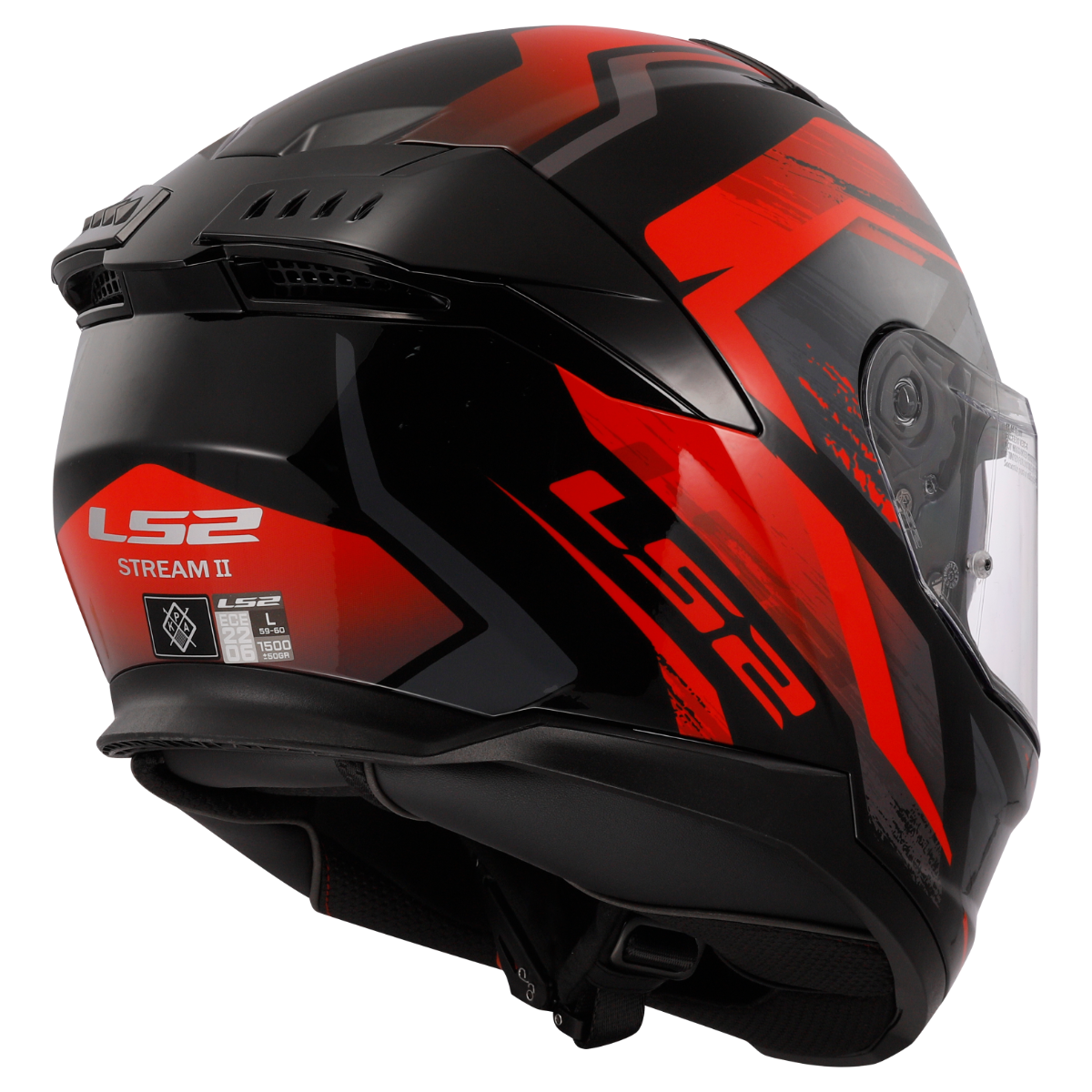 LS2 FF808 STREAM II FURY BLACK RED-06 S