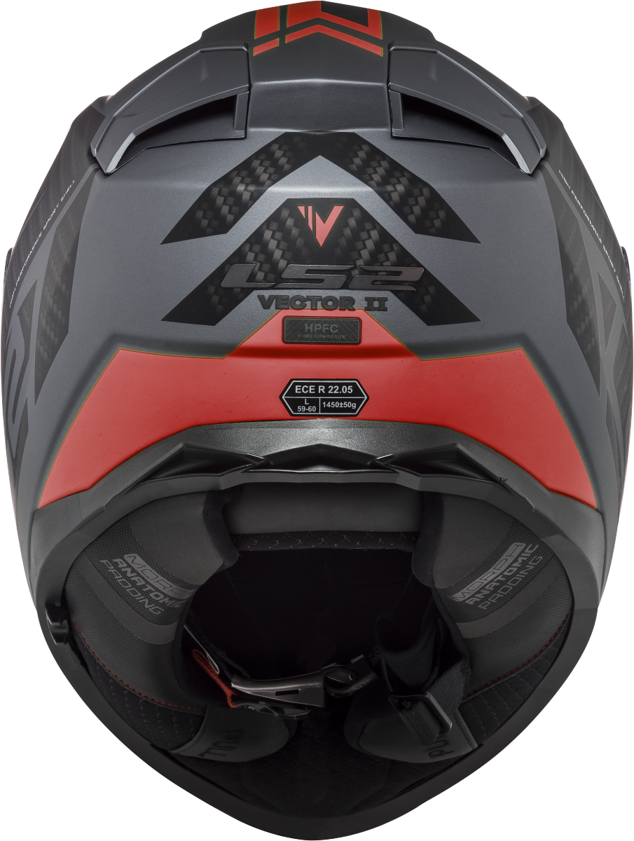 LS2 FF811 VECTOR II SPLITTER MATT TITANIUM RED-06 L