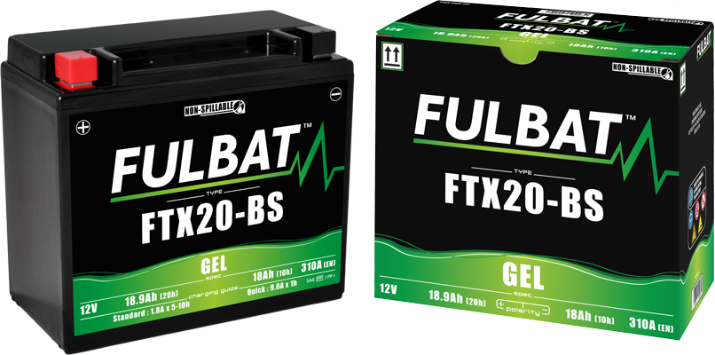 FULBAT GEL Battery 12V/18Ah FTX20-BS (YTX20-BS) ACCESS SHADE, XTREME, ARCTIC CAT, HARLEY DAVIDSON