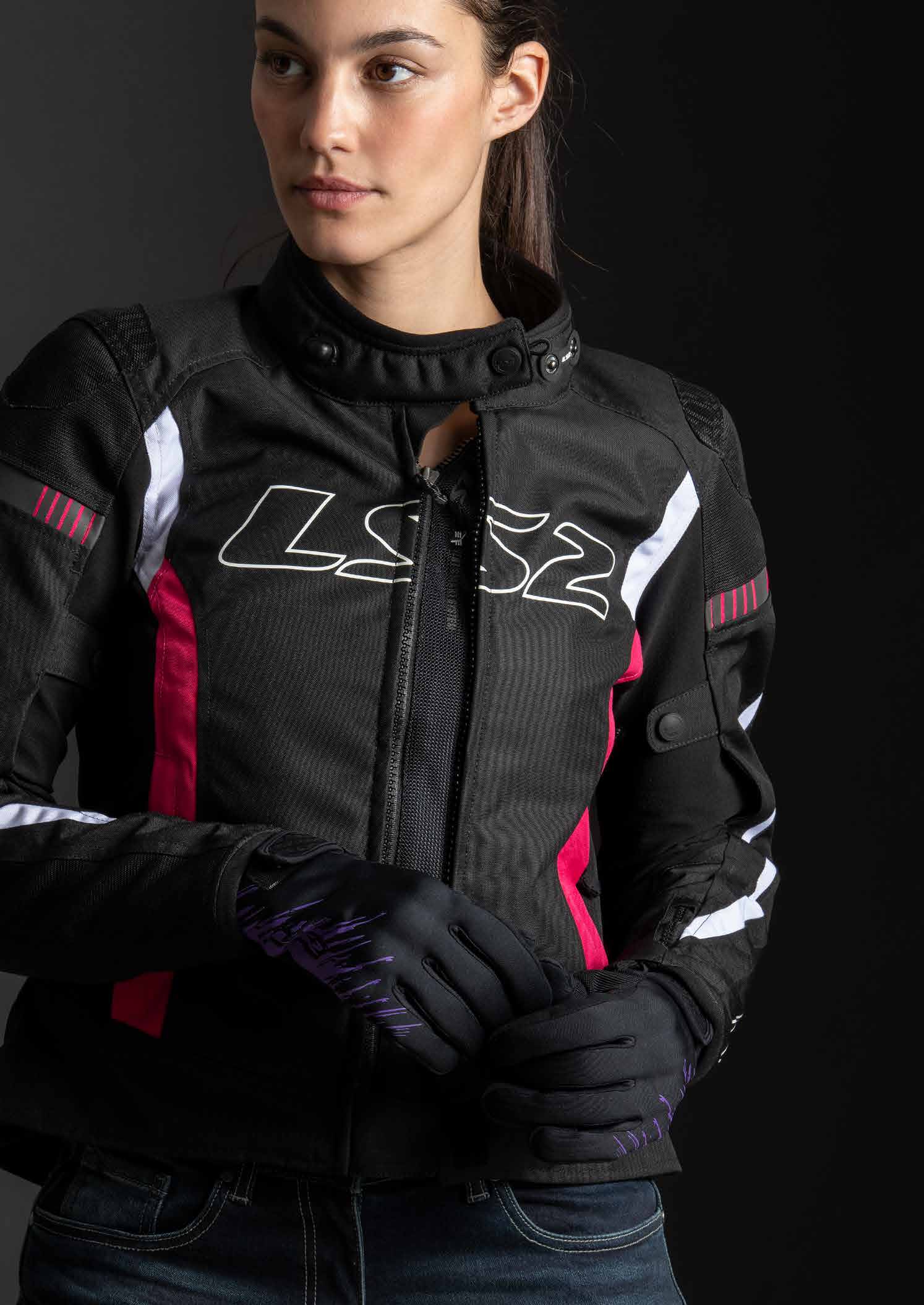 LS2 GATE LADY JACKET BLACK PINK L