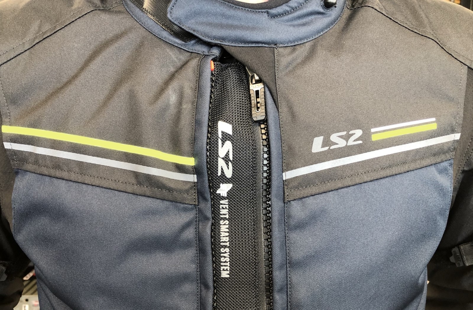 LS2 SHADOW MAN JACKET BLUE BLACK H-V YELLOW XL