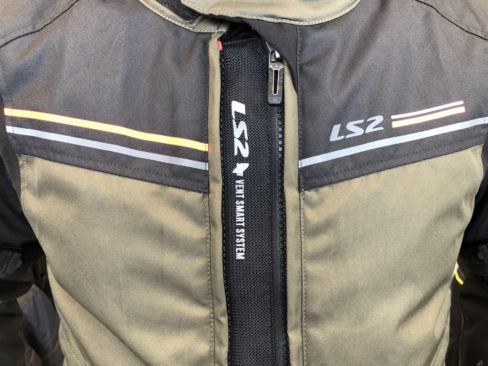 LS2 SHADOW MAN JACKET KHAKI BLACK H-V ORANGE M