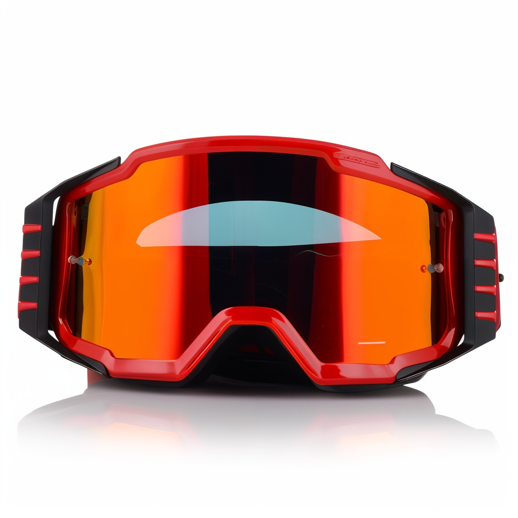 LS2 CHARGER PRO GOGGLE RED WITH IRIDIUM VISOR