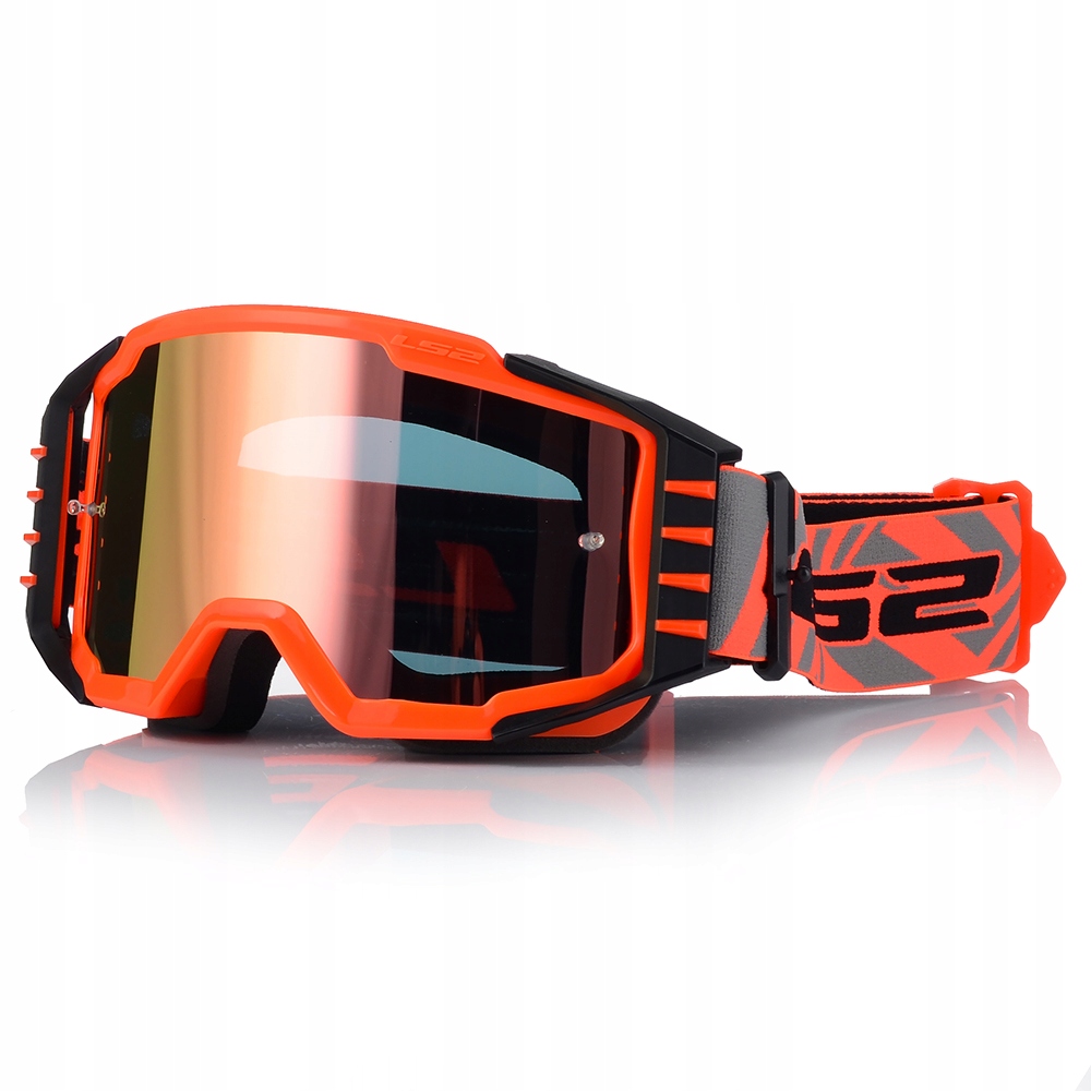 LS2 CHARGER PRO GOGGLE H-V ORANGE WITH IRIDIUM VISOR