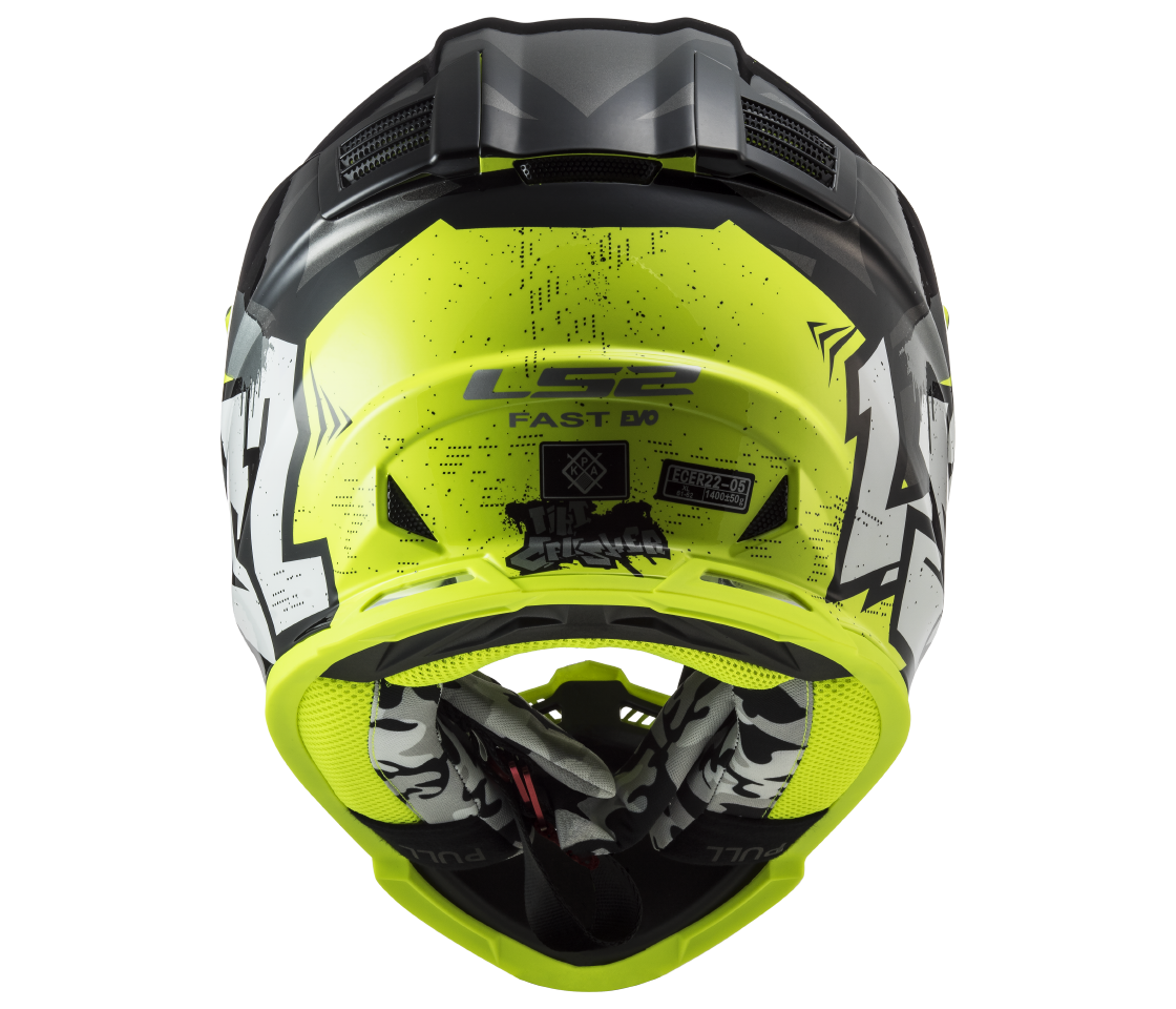 LS2 MX437 FAST EVO MINI CRUSHER BLACK YELLOW