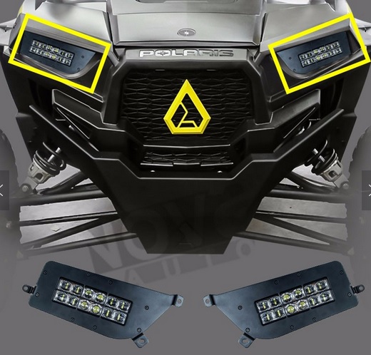SHARK LED Headlights for Polaris ATV, UTV with Backlight, 2pcs