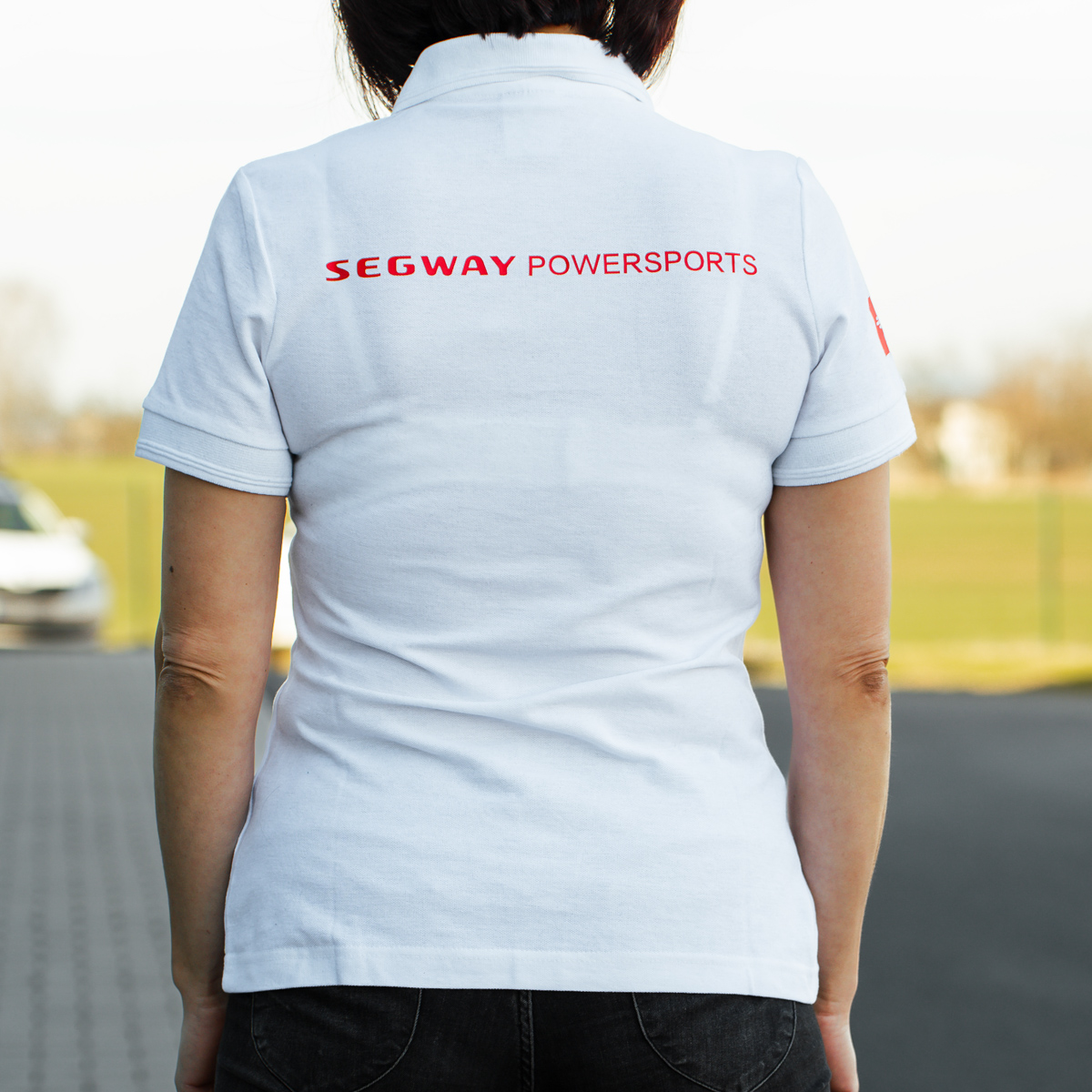 SEGWAY POWERSPORTS White Women Polo T-shirt XS