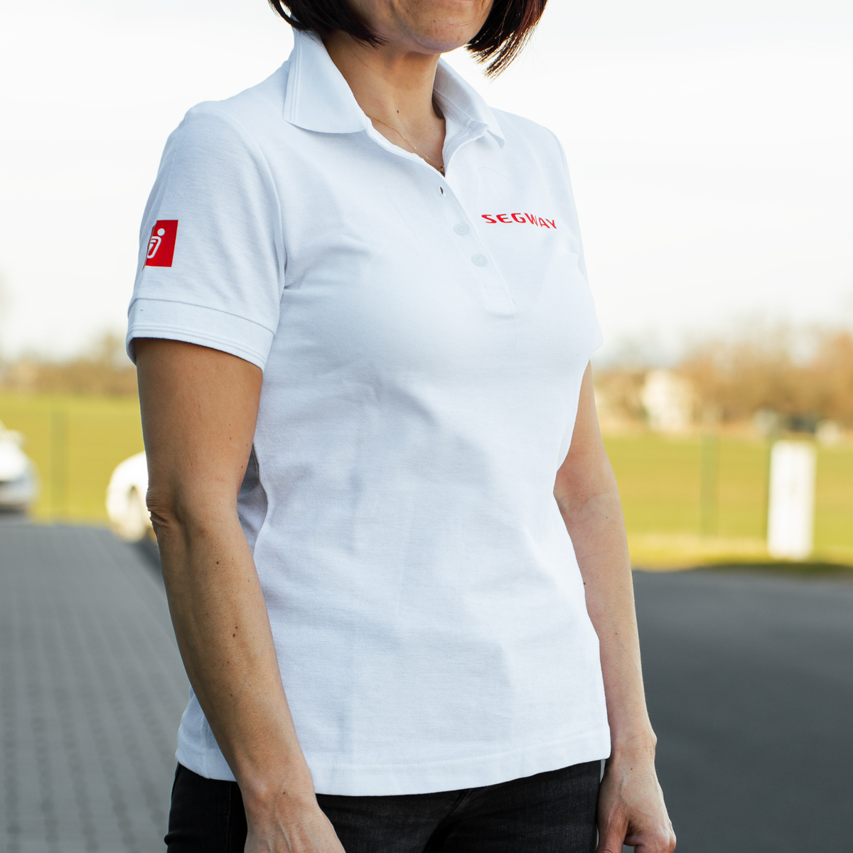 SEGWAY POWERSPORTS White Women Polo T-shirt XS