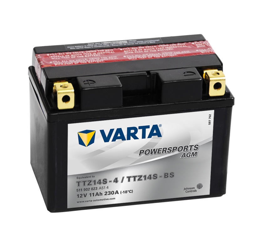 Varta 12V/11Ah moto LF (TTZ14S-4/TTZ14-S-BS)